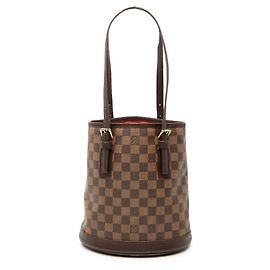 Bolsa Bucket Marais em Damier Ebene marrom Louis Vuitton Marrom
