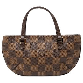 Brown Louis Vuitton Damier Ebene Manosque Pochette Handbag Brown