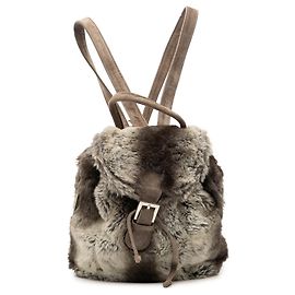 Mochila Fendi de piel de visón gris con estampado tie dye Gris