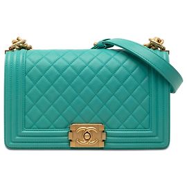 Bolsa transversal Boy Flap em lambskin matelassê Chanel Old Medium azul Azul