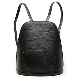 Black Louis Vuitton Epi Gobelins Backpack Black