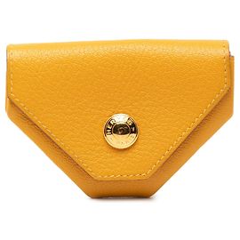 Monedero amarillo Hermès Chevre Mysore Le 24 Amarillo