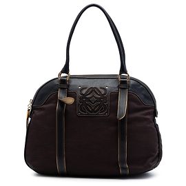 Brown LOEWE Nylon Anagram Handbag Brown