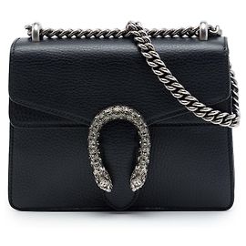 Bolsa transversal Gucci Small Calfskin Dionysus preta Preto
