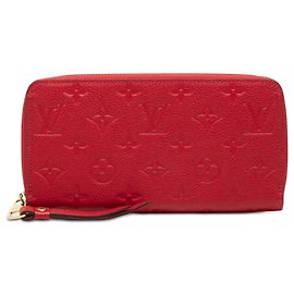 Red Louis Vuitton Monogram Empreinte Zippy Long Wallet Red