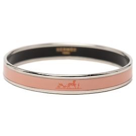 Bracciale Hermès Narrow Caleche Enamel Bangle rosa 65 Costume Rosa
