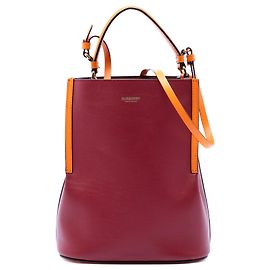 Burberry Small Peggy Eimer Tasche aus rotem Leder Rot