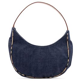Bolsa de ombro denim com detalhe House Check azul da Burberry Azul