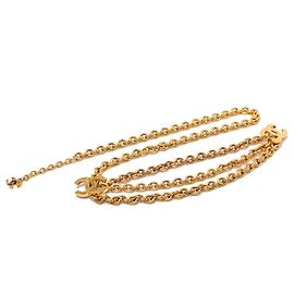 Cinturón Chanel CC de Triple Cadena Bañado en Oro Dorado