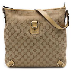 Beige Gucci GG Canvas Abbey D Ring Crossbody Beige