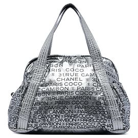 Silver Chanel Metallic Coated Canvas Unlimited Ligne Tote Silvery