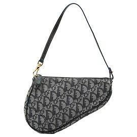Borsa a tracolla Blue Dior Mini Diorissimo Canvas Saddle Pochette Dior Blu