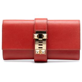 Clutch Hermès Tadelakt Medor 23 roja Roja