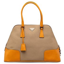 Borsa Prada Cinghiale Trimmed Canapa Dome Gialla Giallo