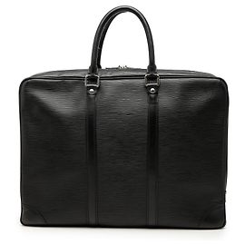 Black Louis Vuitton Epi Porte Documents Voyage Business Bag Black