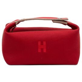 Bolso Vanity Hermès Small Toile Bride A Brac Rojo Roja