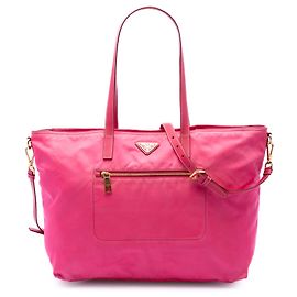 Bolsa Satchel Prada Tessuto rosa com bolso frontal Rosa