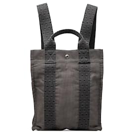 Gray Hermès Canvas Herline Backpack PM Grey