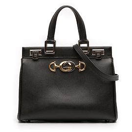 Bolsa de mão Zumi em couro de bezerro de grão pequeno preto Gucci Preto