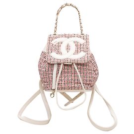 White & Multicolor Chanel CC Mania Backpack Multiple colors
