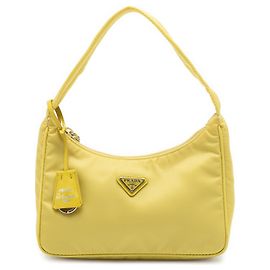 Borsa a spalla Prada Mini Tessuto Re Edition 2000 Gialla Giallo
