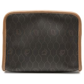 Pochette en toile enduite Honeycomb noire Dior Noir