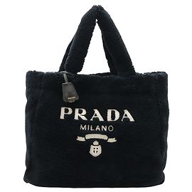 Tote in spugna Prada Spugna Terry Cloth nero Nero