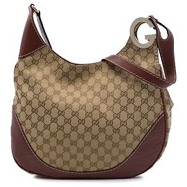 Bolsa Tiracolo Gucci GG Canvas Charlotte Bege Bege