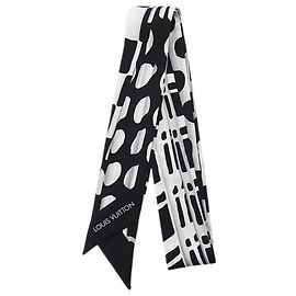 Pañuelo de seda estampado Louis Vuitton Bandeau negro Negro