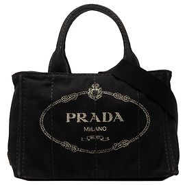 Piccola borsa in tela Canapa con logo Prada nero Nero