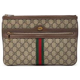 Clutch Gucci GG Supreme Web Ophidia Beige Beige