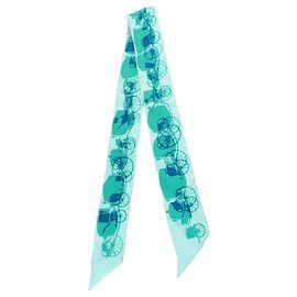 Twilly in seta Hermès Rayons X Blue Blu