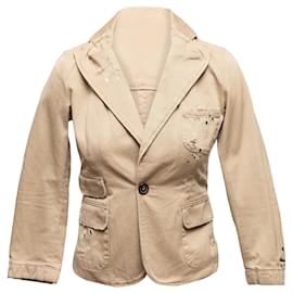 Dsquared2 Dsquared Distressed Cotton Blazer Tan Größe IT 40 Kamel
