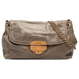Borsa a tracolla Prada Vitello Shine Push Lock marrone Marrone