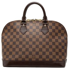 Bolsa Louis Vuitton Alma PM em Damier Ebene marrom Marrom