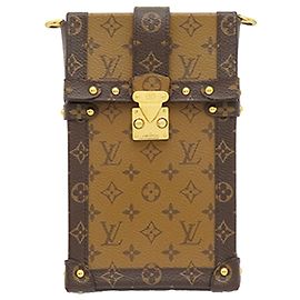 Louis Vuitton Monogram Reverse Pochette Trunk Verticale Umhängetasche Braun Braun