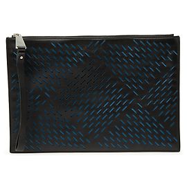 Black Bottega Veneta Perforated Leather Clutch Black