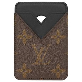 Brown Louis Vuitton Monogram Macassar Magnetic Card Holder Brown
