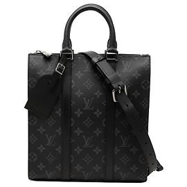 Black Louis Vuitton Monogram Eclipse Sac Plat Satchel Black