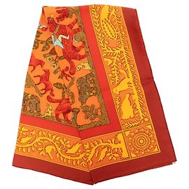 Lenço de seda Hermès Multi Early America 90 Multicor