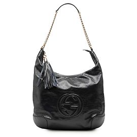Bolso de hombro Gucci Soho de charol azul Azul