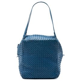 Borsa a tracolla Cube in Nappa Intrecciato blu Bottega Veneta Blu