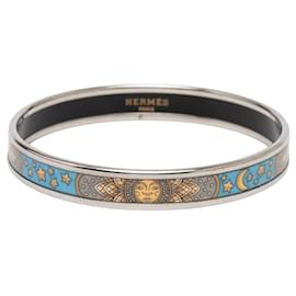 Hermès Email Armreif Blau Narrow Sun Moon Stars 65 Costume Blau