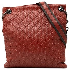 Bolsa transversal de couro Intrecciato marrom Bottega Veneta Marrom