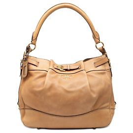 Bolsa de ombro Prada Vitello Daino marrom Marrom