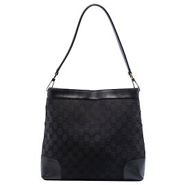 Black Gucci GG Canvas Shoulder Bag Black