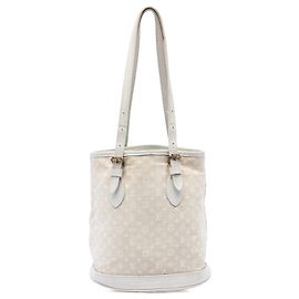 Borsa a tracolla Louis Vuitton Monogram Mini Lin Bucket PM beige Beige