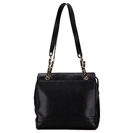 Borsa a tracolla Chanel Triple CC Caviar nera Nero