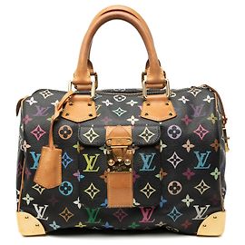 Bolsa Boston Louis Vuitton Monogram Multicolore Speedy 30 preta Preto