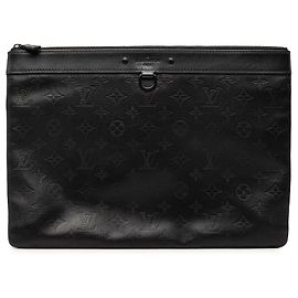 Pochette Louis Vuitton Monogram Shadow Discovery noire Noir